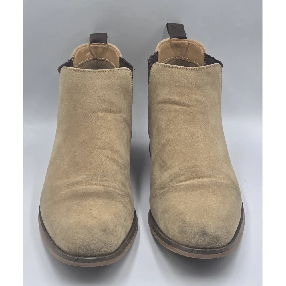 Harrison Myles Beige Mens Classic Scott Chelsea Boots Shoes Size 11 B-1852 Suede